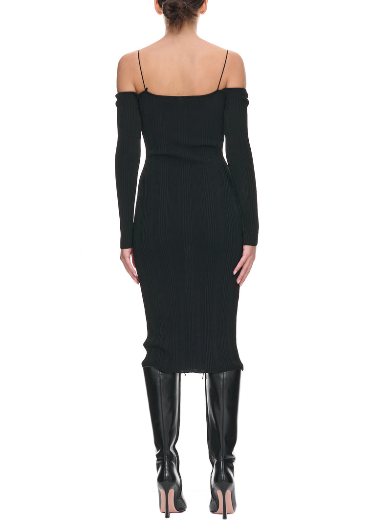 Knit Lace Dress (2A312A-N0990-BLACK)