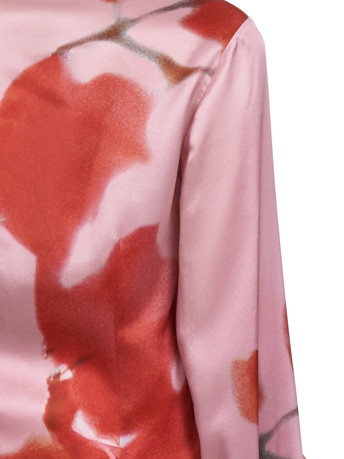 Silk Rose Print Shirt (2C03A-146-PINK)