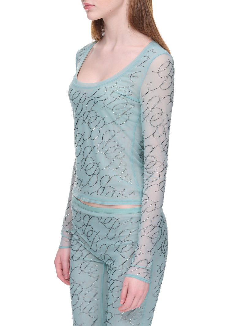 Rhinestone Logo Top (2C172A-N0482-TEAL)