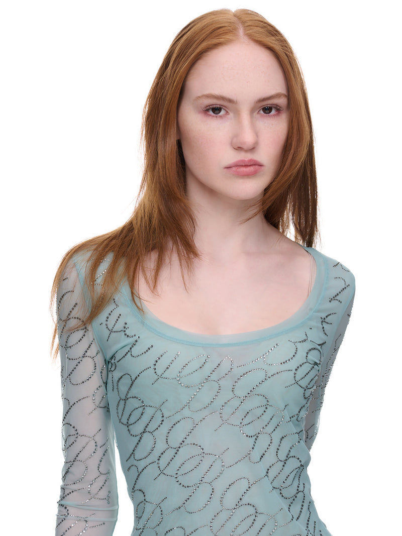 Rhinestone Logo Top (2C172A-N0482-TEAL)