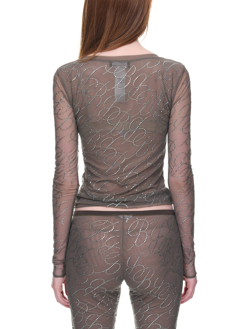 Rhinestone Logo Top (2C172A-N0567-KHAKI)