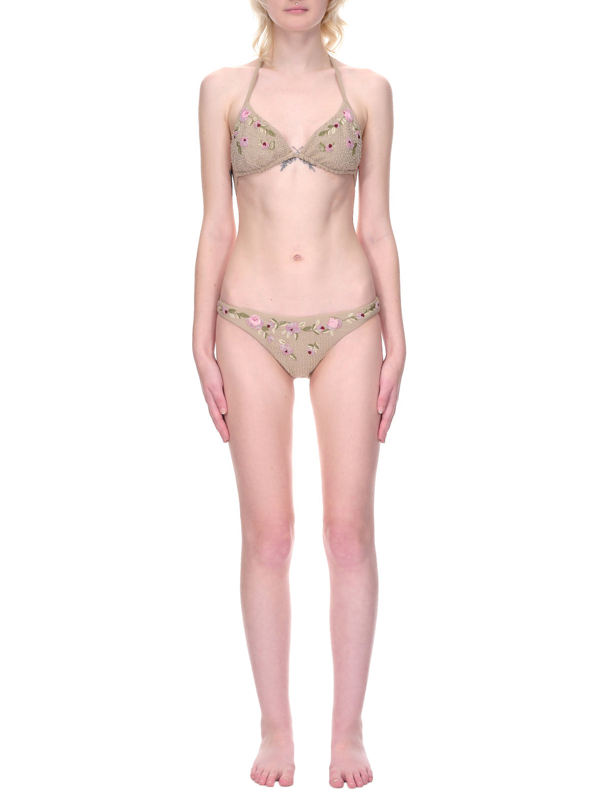 Blumarine Triangle Top Embroidered Bikini | H.Lorenzo - front