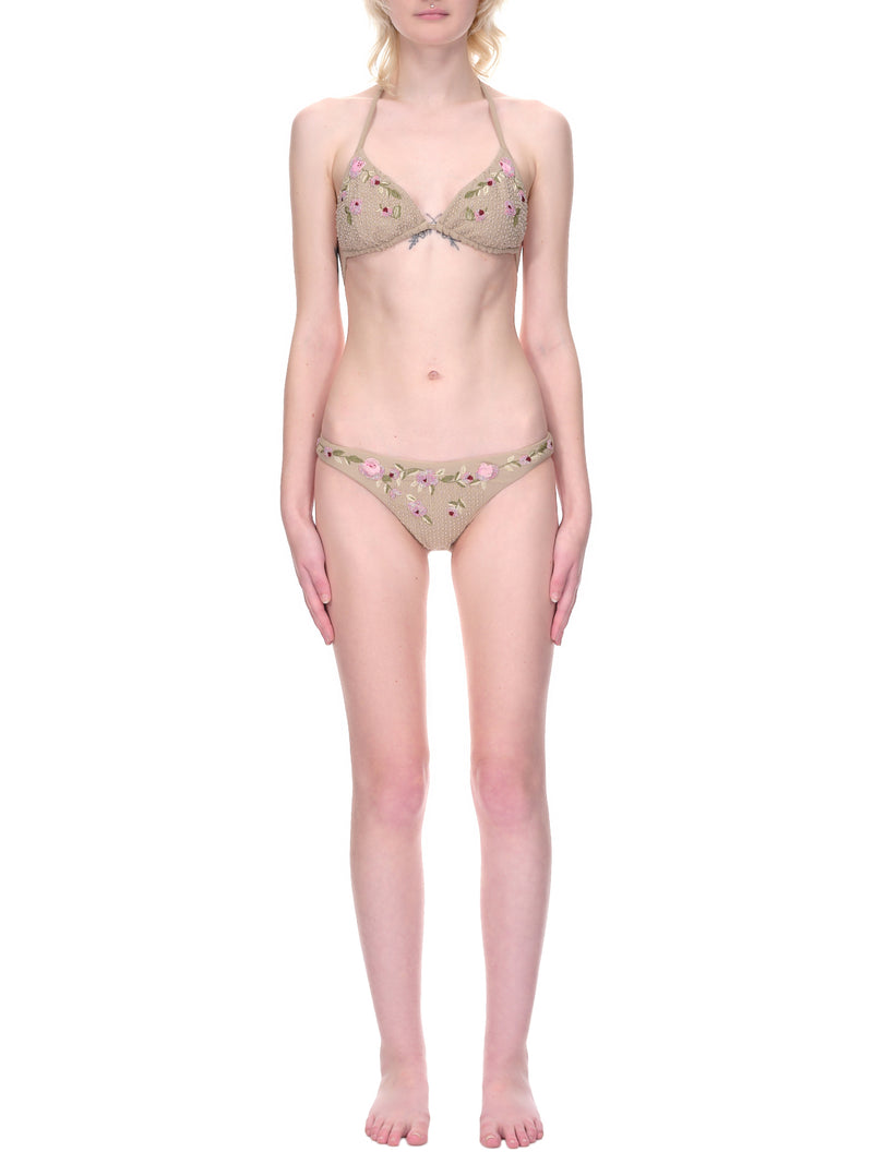 Blumarine Triangle Top Embroidered Bikini | H.Lorenzo - front