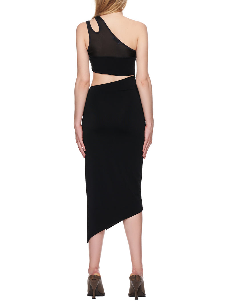 Mugler Asymmetric Knit Cut-Out Dress | H. Lorenzo - back