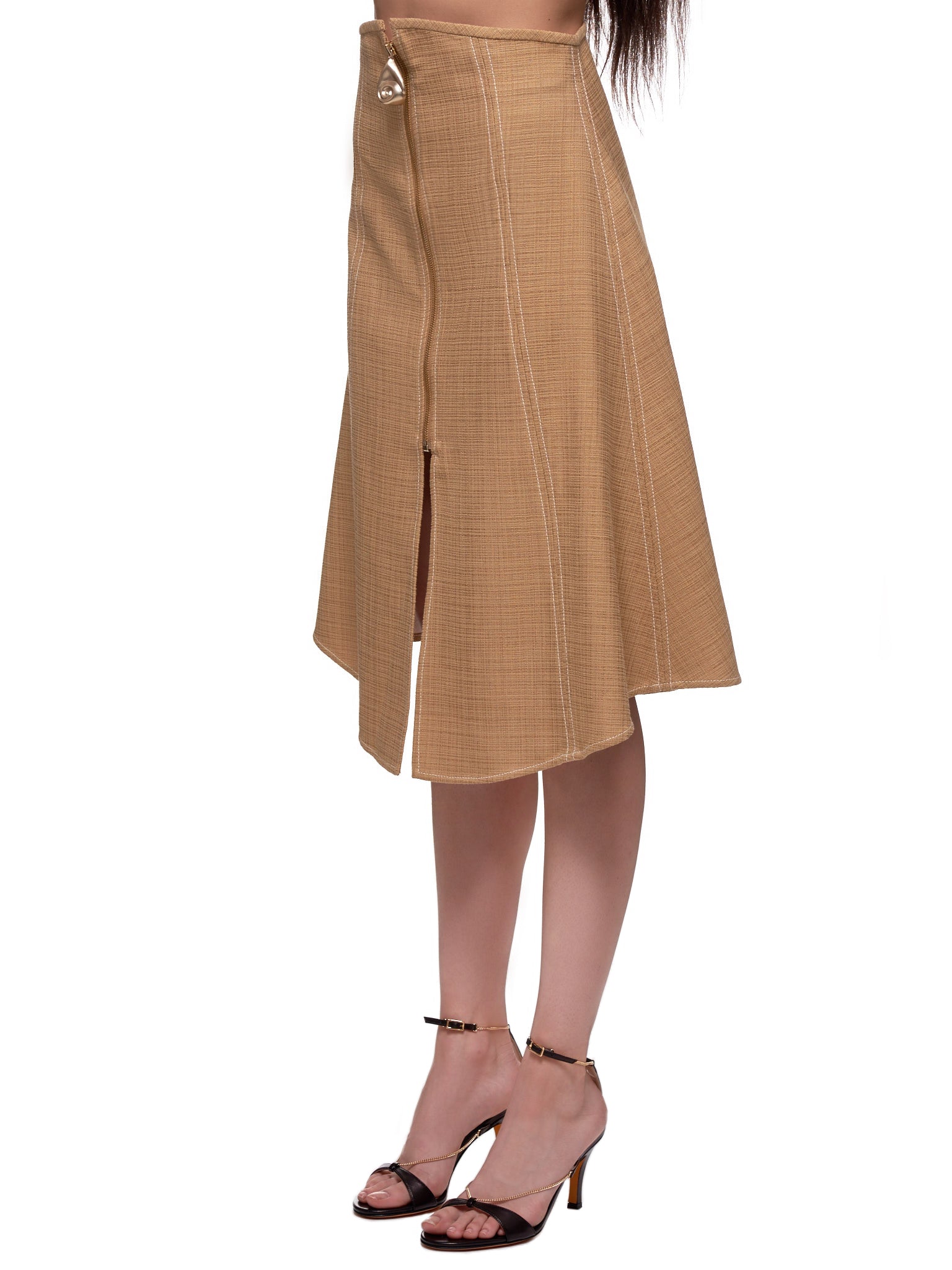 High Waisted Skirt (4031-173-TAN)