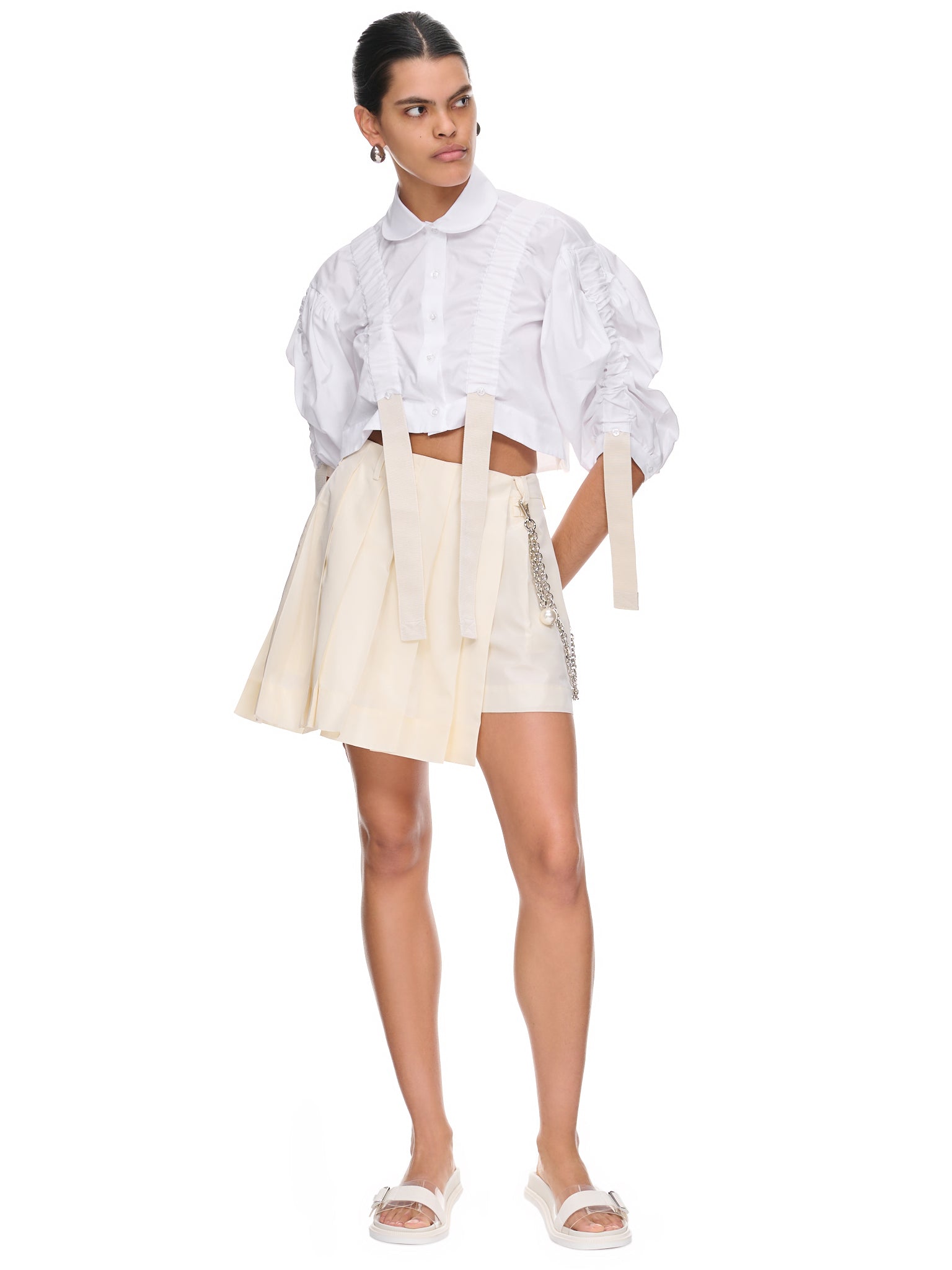 Pleated Skirt Shorts (4060-0469-CREAM)