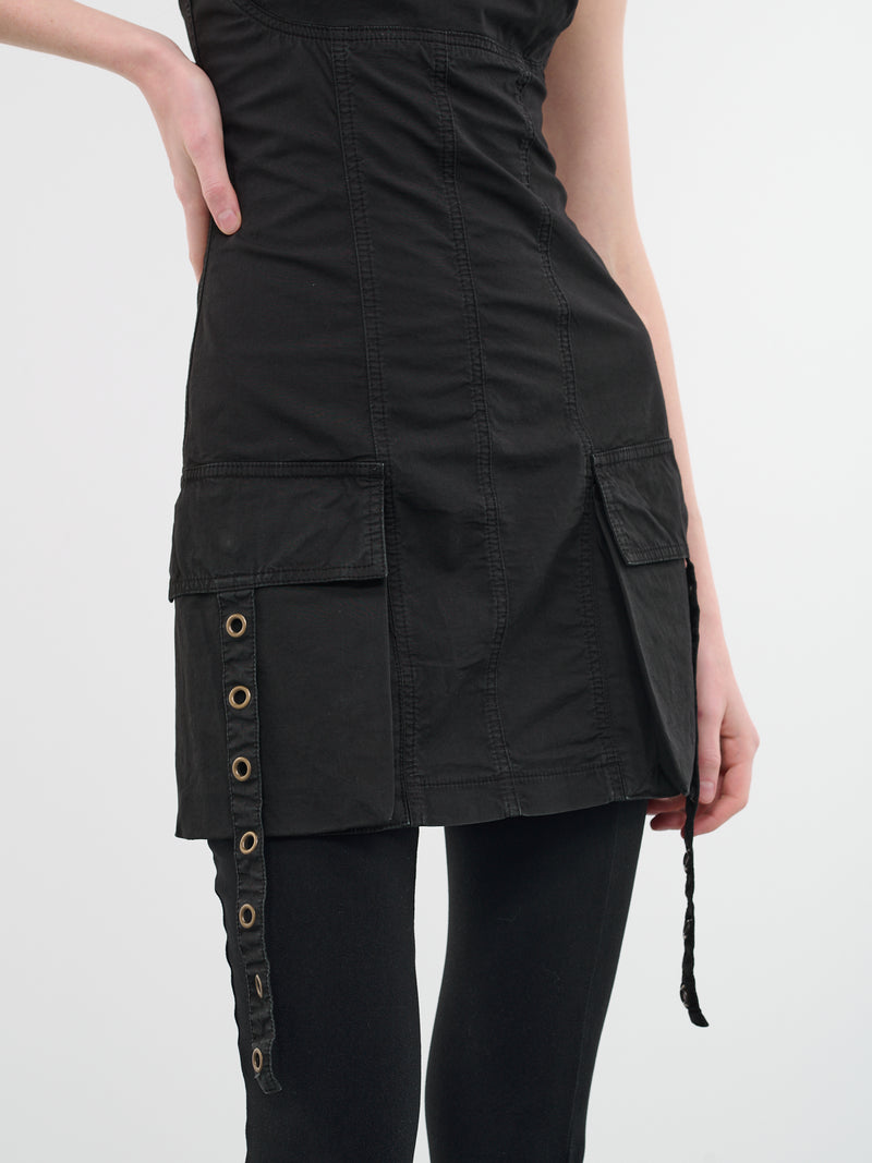 Over-Dyed Cargo Dress (4J022A-N0990-NERO)