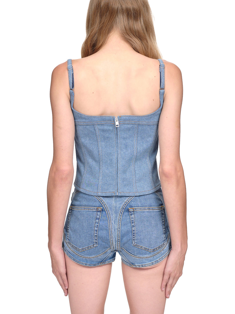 Mugler Illusion Denim Corset | H.Lorenzo - back