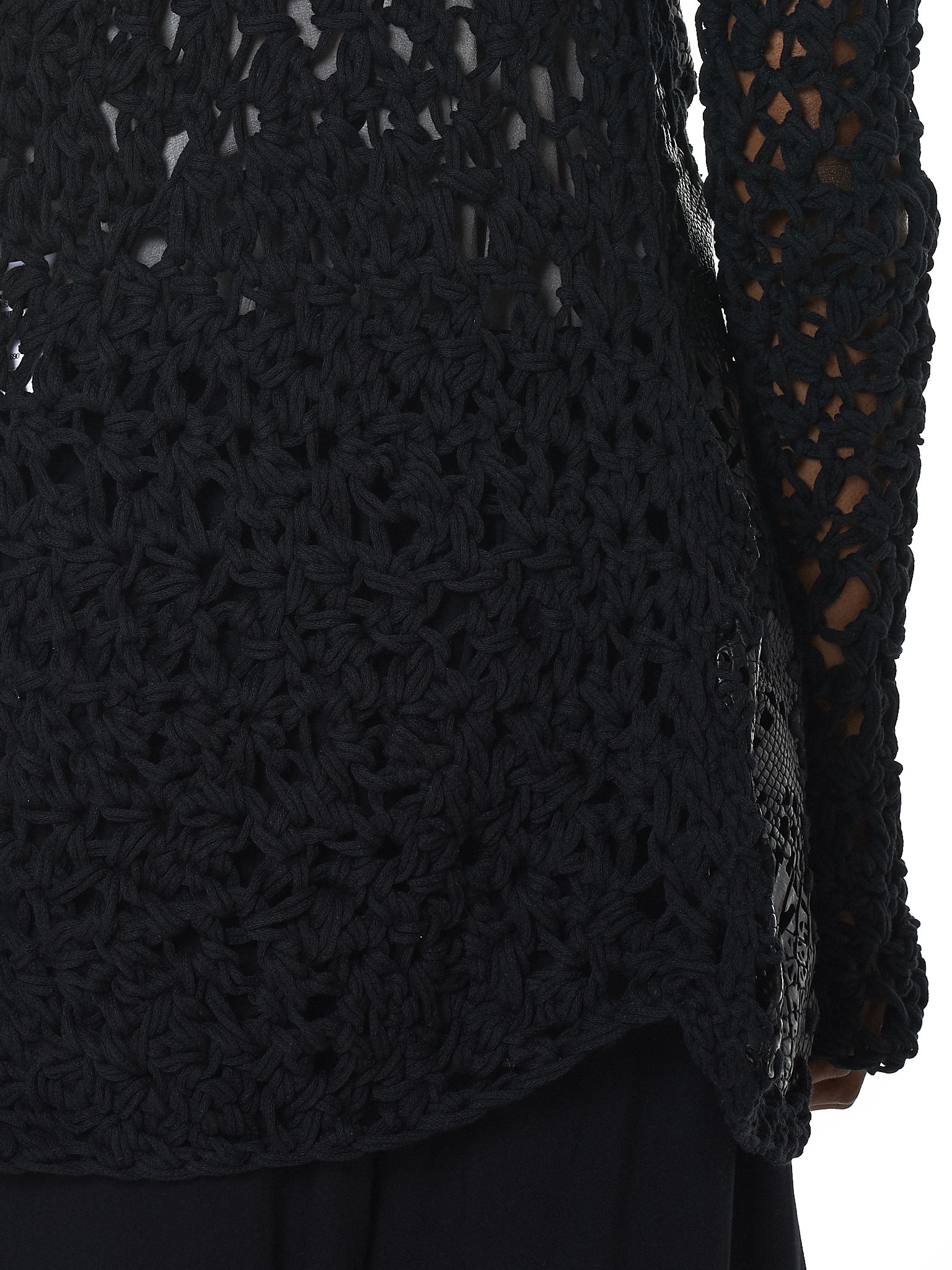 Alessandra Marchi Alligator Leather Cardigan - Hlorenzo Detail 3