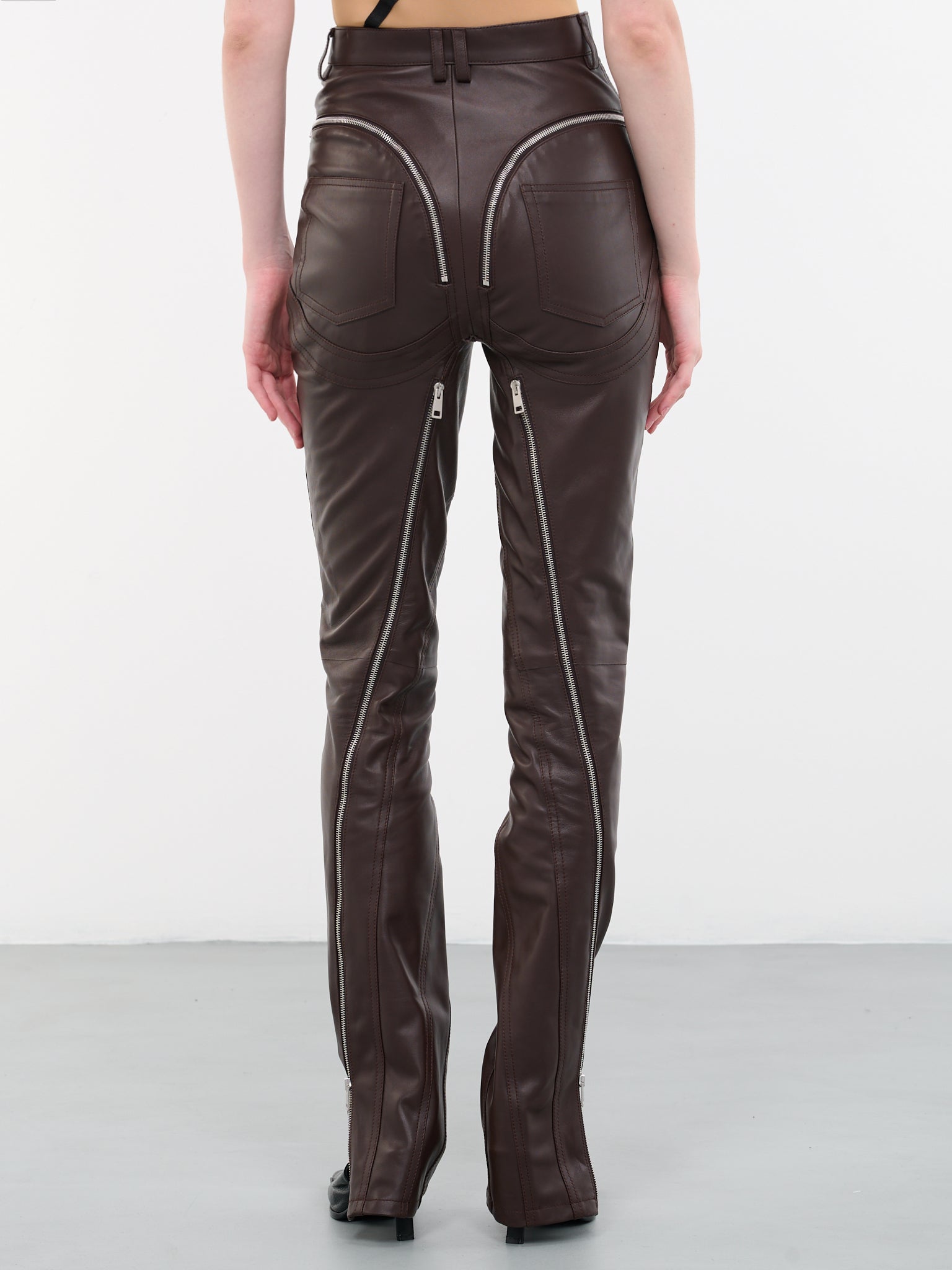 Zip Leather Pants (9PA0389946-7050-CHOCOLATE)
