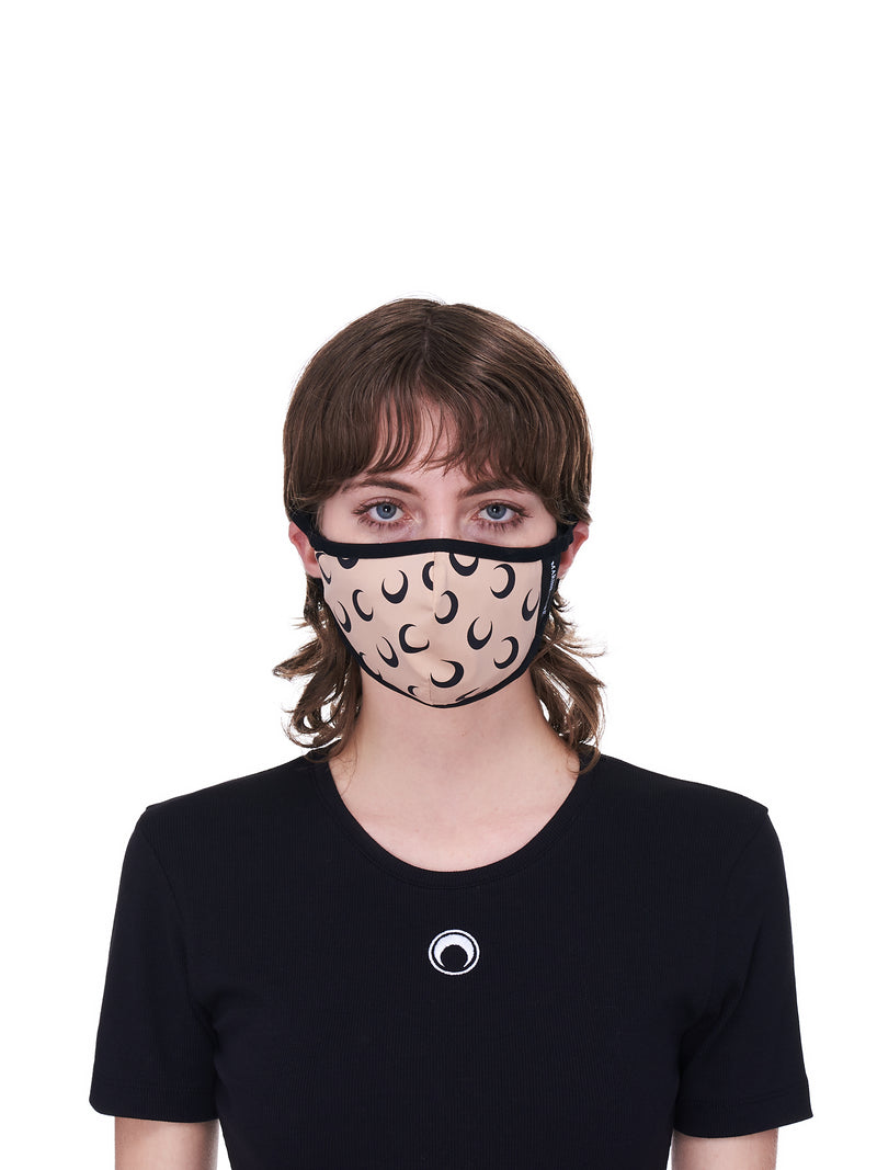 Tan & Black Allover Moon Daily Wear Mask (A059ICONX-JERPA0001-TAN-BLACK)