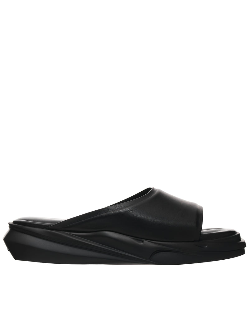 1017 Alyx 9SM Black Leather Mono-Slide | H. Lorenzo - side