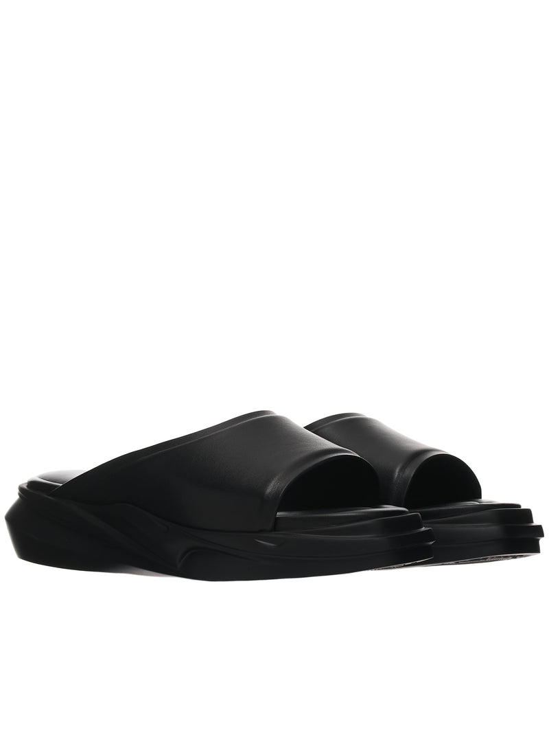 1017 Alyx 9SM Black Leather Mono-Slide | H. Lorenzo - detail