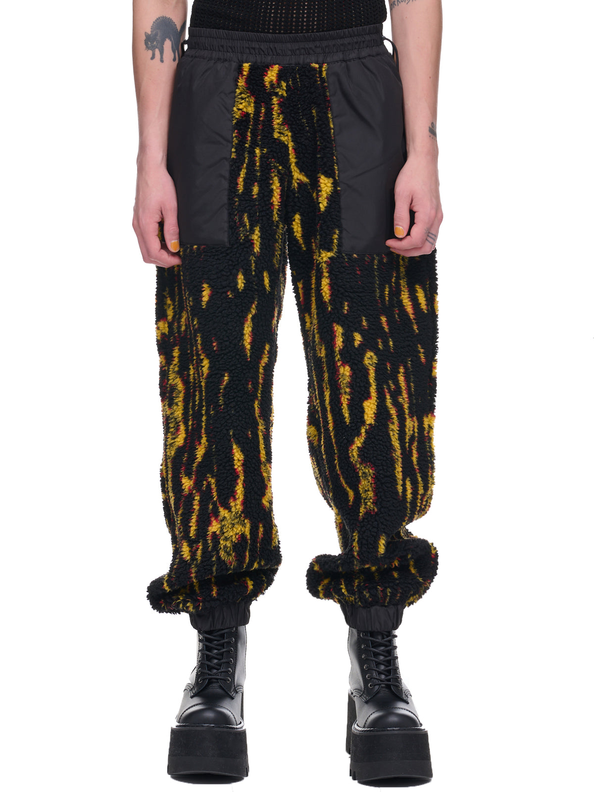 Teddy Jacquard Sweatpants (BMCH013-FAB001-YELLOW-BLACK)
