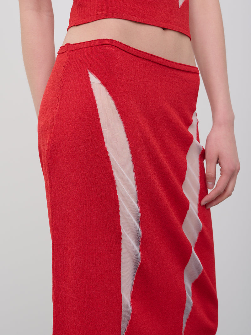 Slash Midi Skirt (CL06-RED)