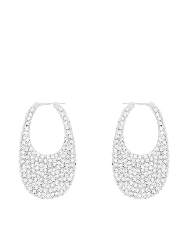 Crystal Swipe Large Earrings (COPBI01726-SILVER)