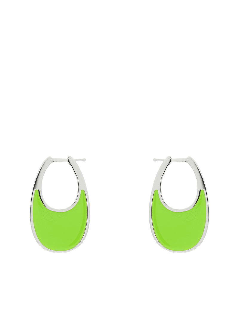 Lacquered Swipe Small Earrings (COPBI01BIS727-APPLE-GREEN)