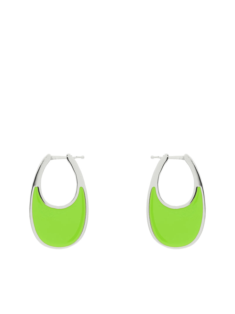 Lacquered Swipe Small Earrings (COPBI01BIS727-APPLE-GREEN)