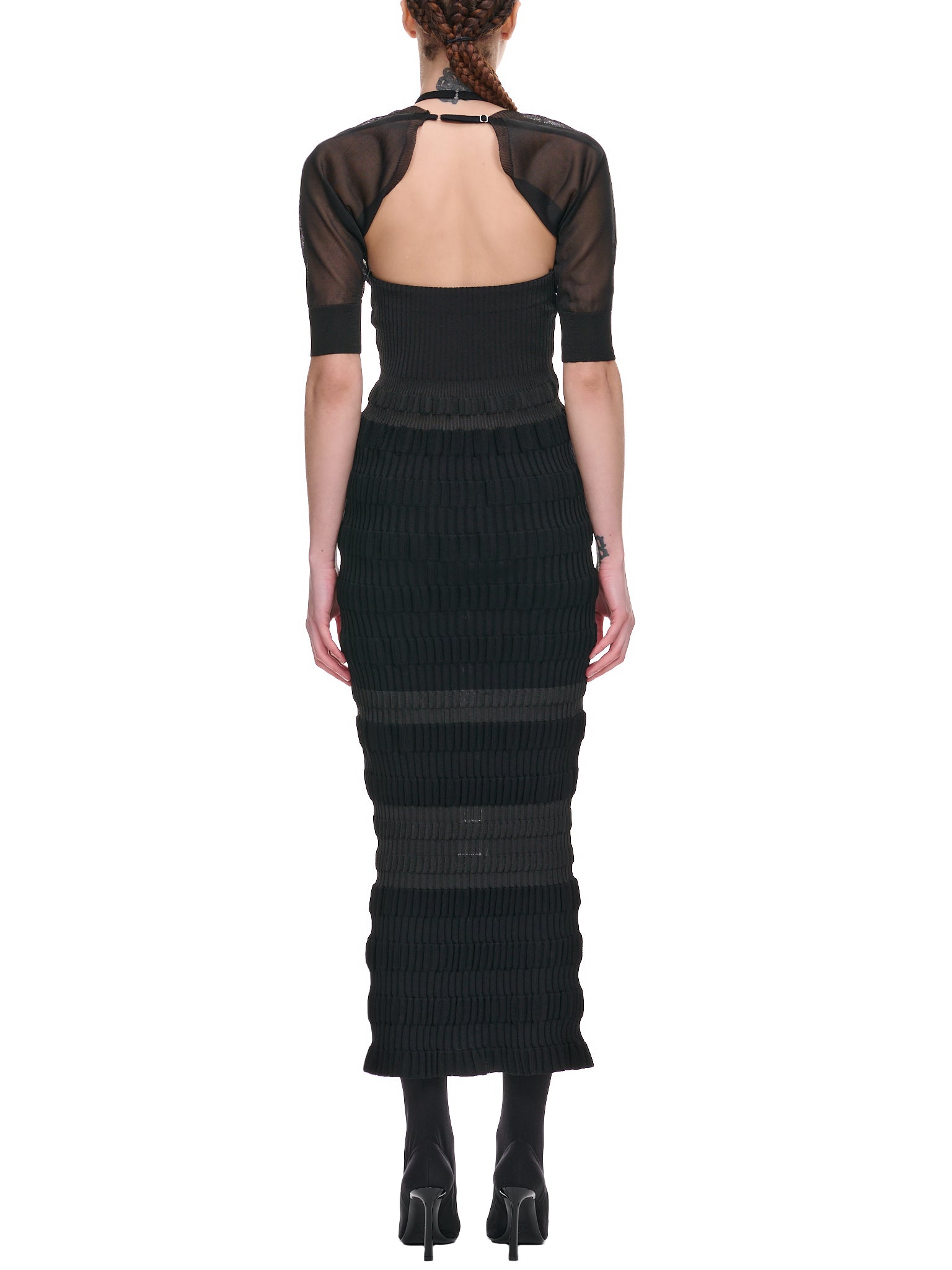 Stripe Knit Dress (FTC232-0701-BLACK)