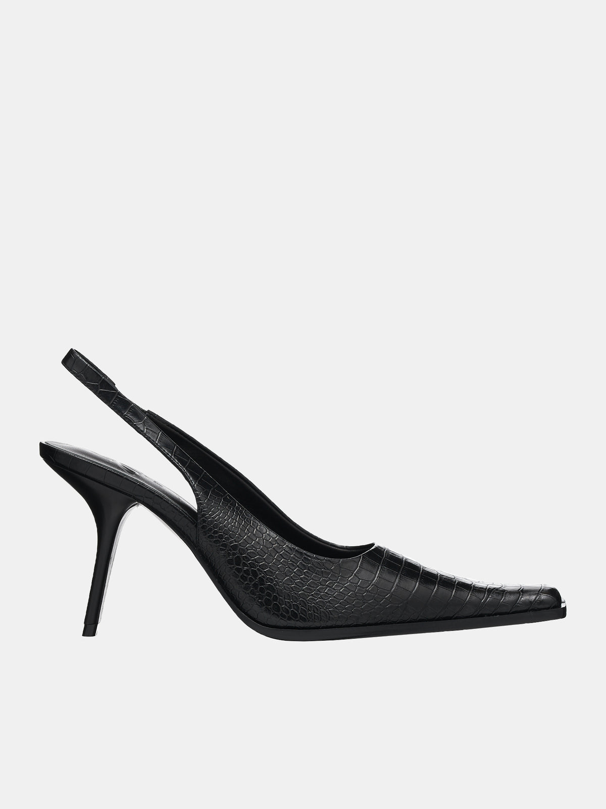 Croc Slingback Heels (HEEL-01-BLACK)