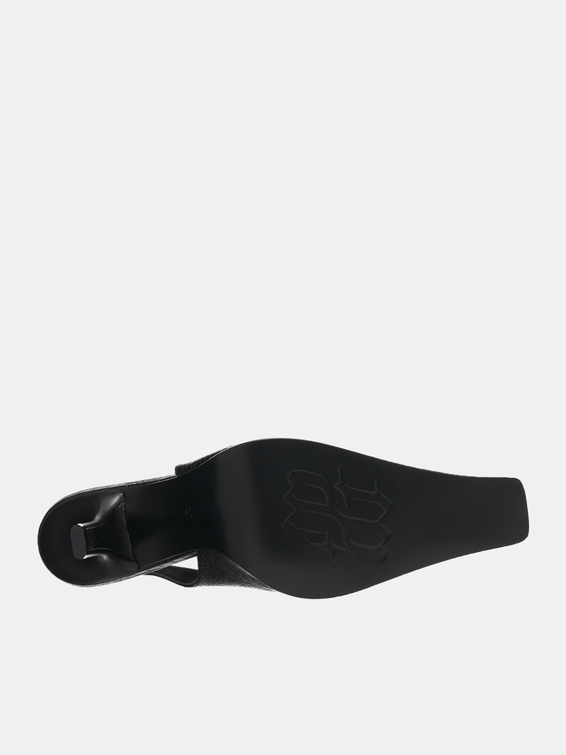 Croc Slingback Heels (HEEL-01-BLACK)