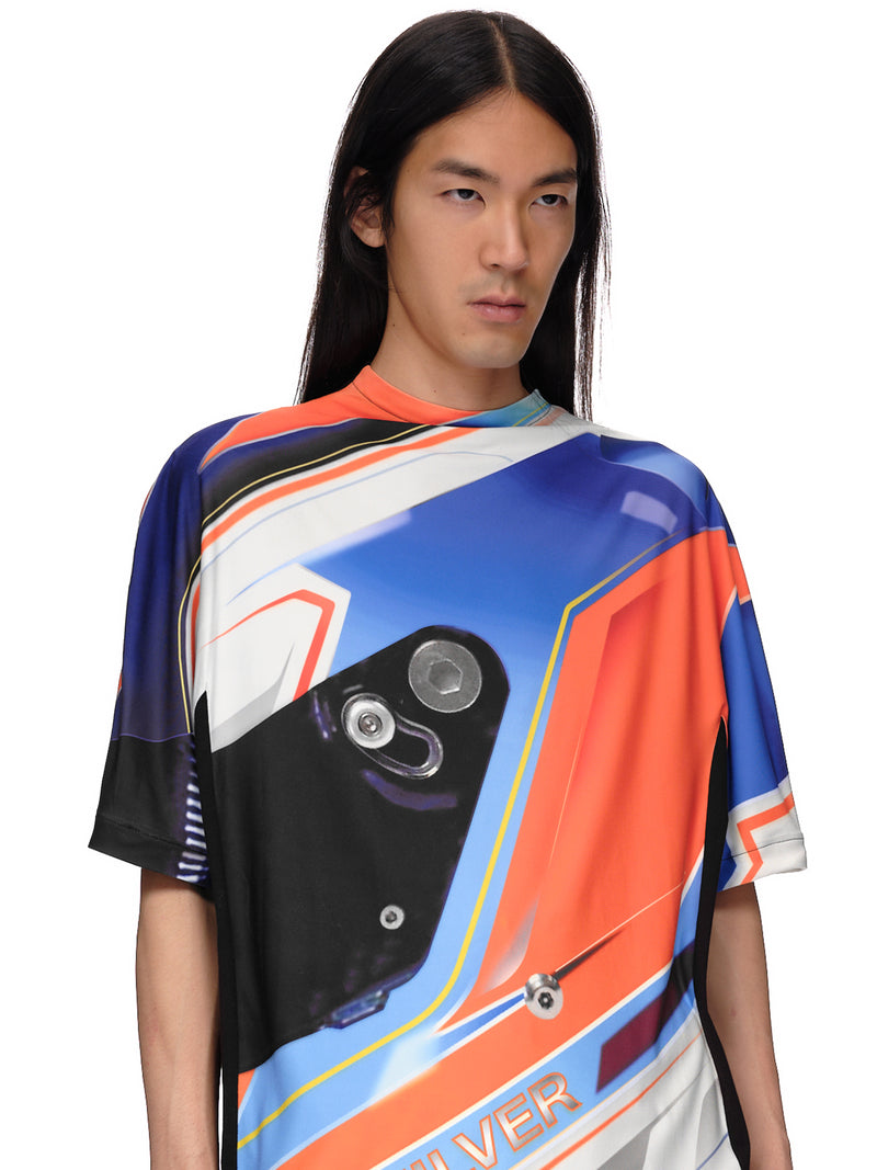 Zilver Helmet Racer T-Shirt | H. Lorenzo - detail