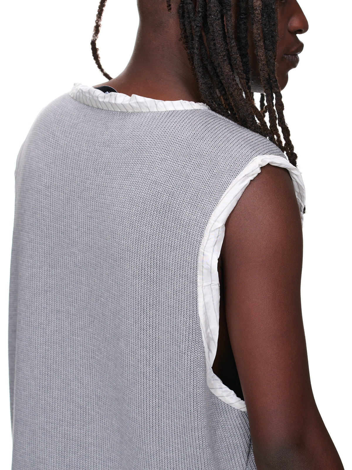 Lined Knit Vest (HM00K22-HM035-2010-GREY)