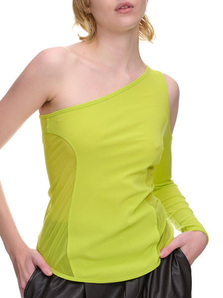 me isseymiyake see-through トップス Figure Mesh Top (IM36JK704-52-YELLOW)