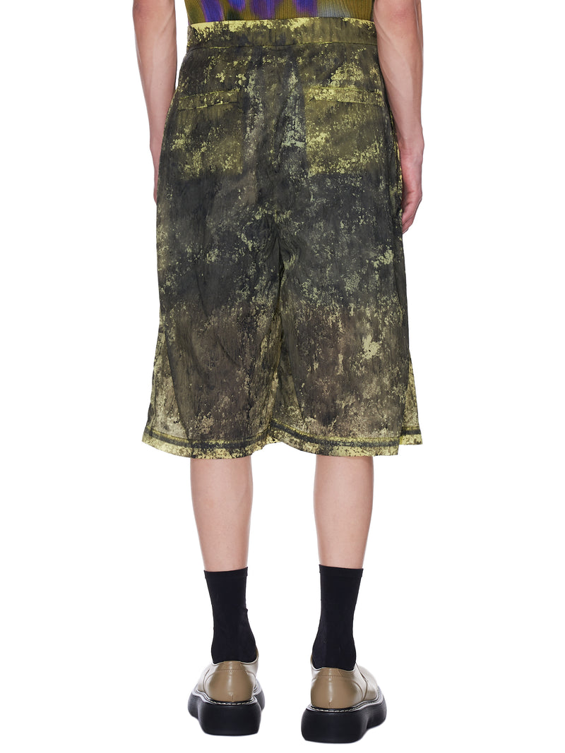 Distressed Invasion Shorts (INVASION-BLACK-YELLOW)
