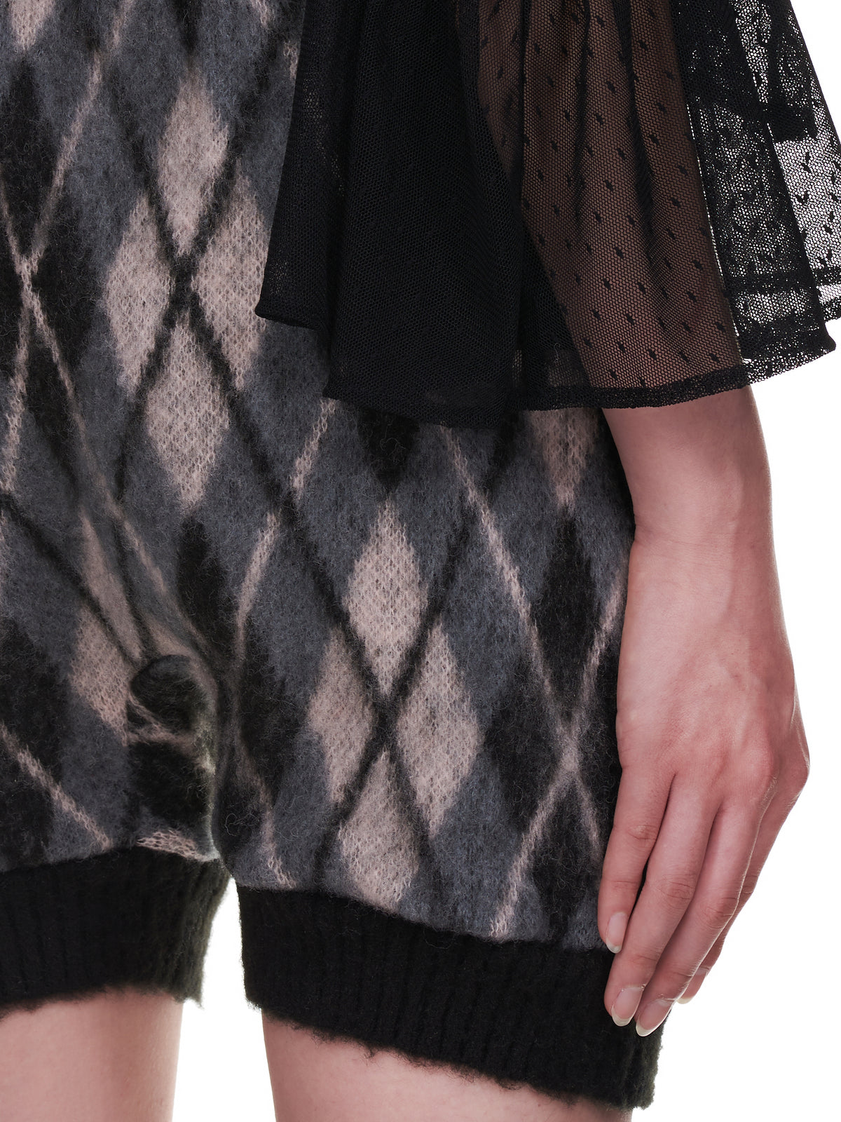 Jenny Fax Knit Argyle Shorts | H. Lorenzo - detail 2
