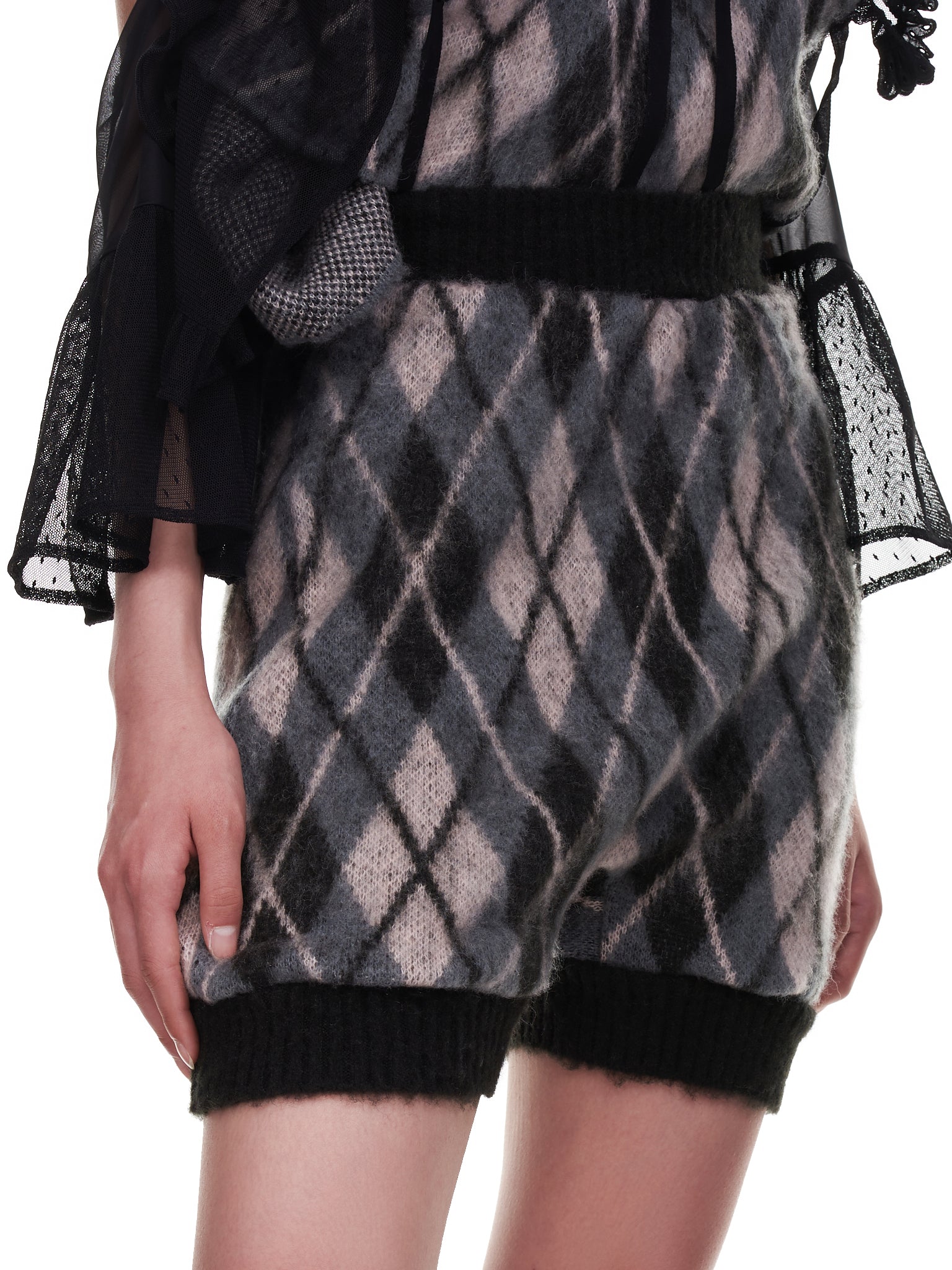 Jenny Fax Knit Argyle Shorts | H. Lorenzo - detail 1