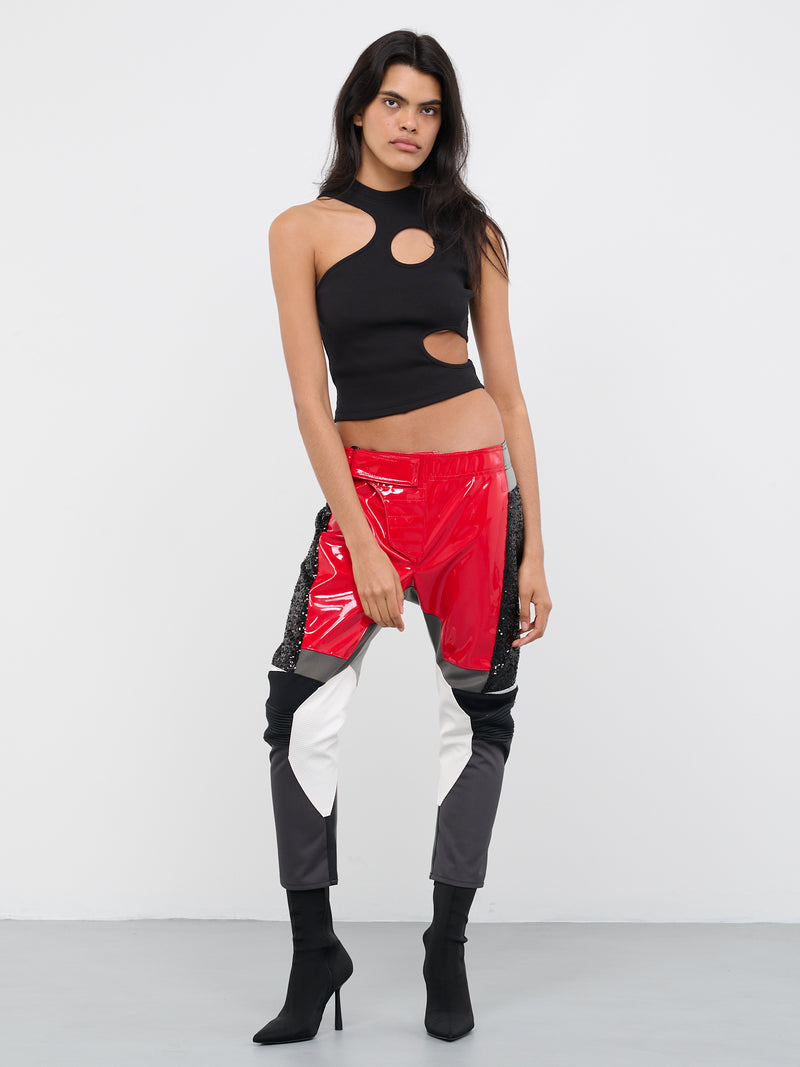 Biker Pants (JK-P008-051-RED-BLACK)