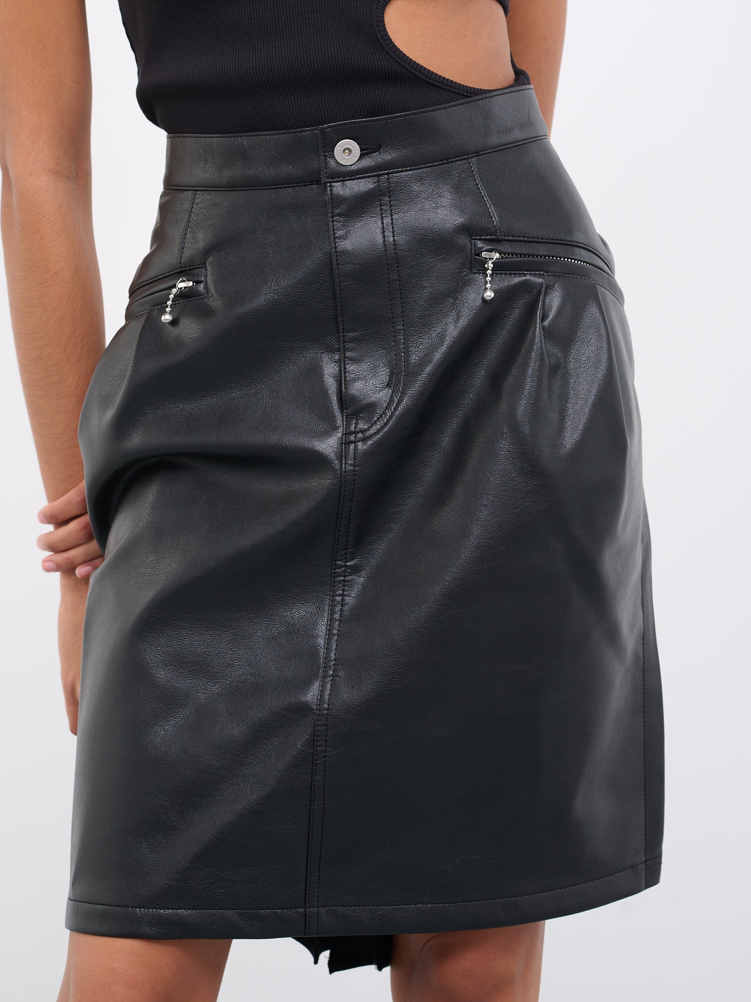 Leather Pencil Skirt (JK-S018-051-BLACK-BLACK)