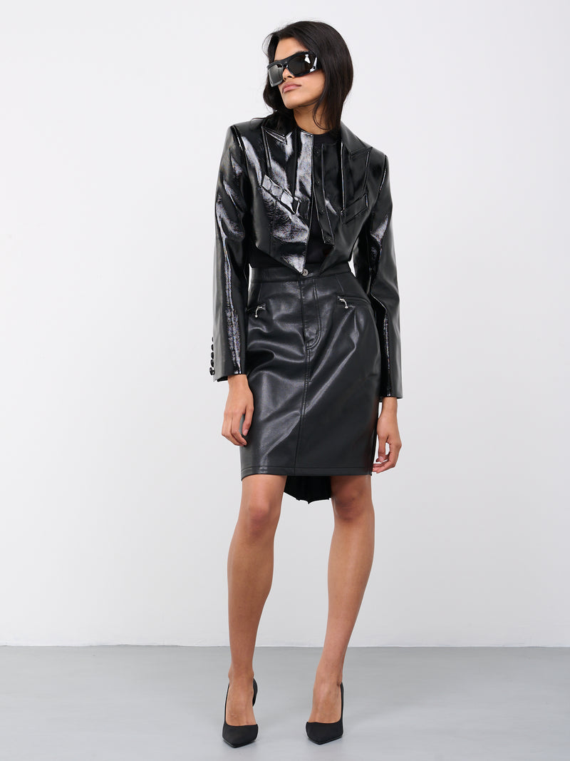 Leather Pencil Skirt (JK-S018-051-BLACK-BLACK)