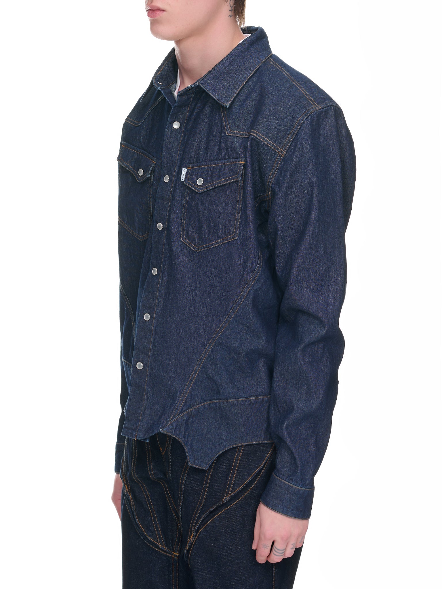 Corset Denim Shirt (JTK-S03-WASHED-BLUE)