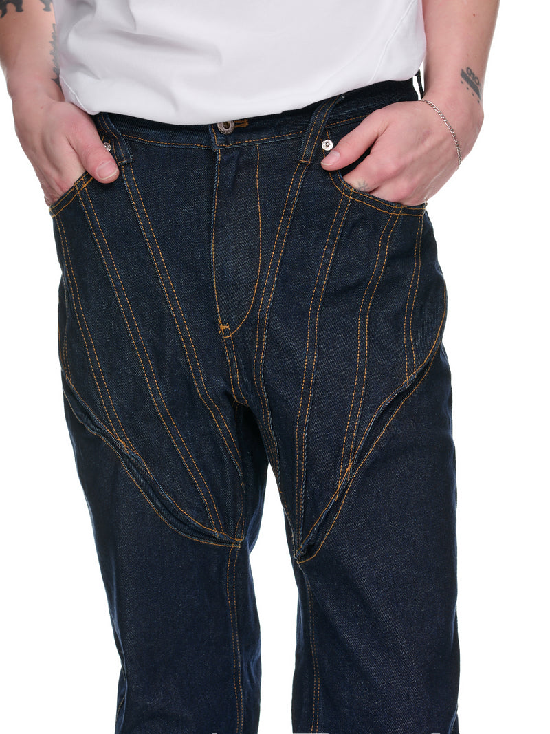 Seam Denim Pants (JTK-T01-INDIGO-BLUE)