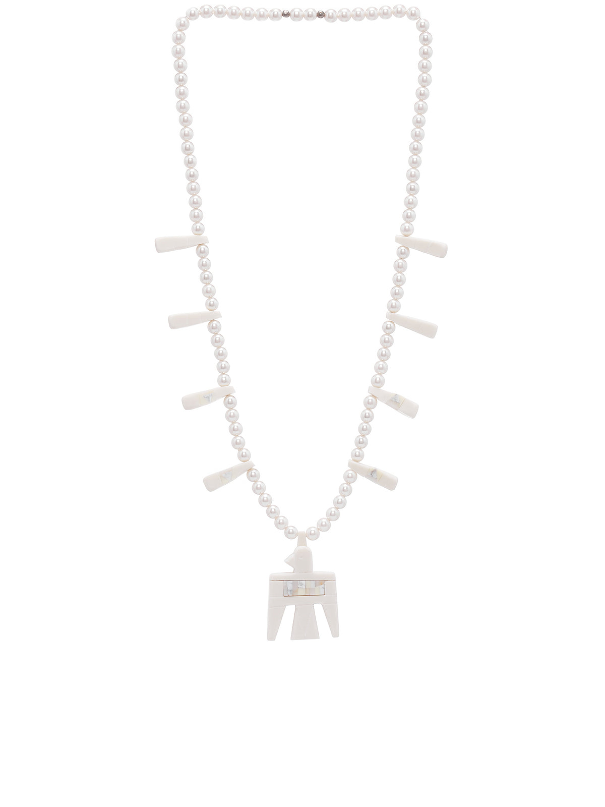 Kapital Santo Domingo Battery Bird Pearl Necklace | H. Lorenzo - front