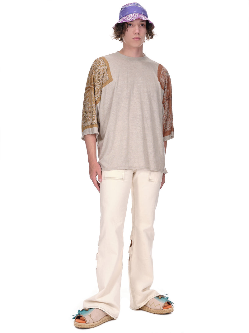 Fringed Leather Slides (K2204XG522-BL-BLUE)