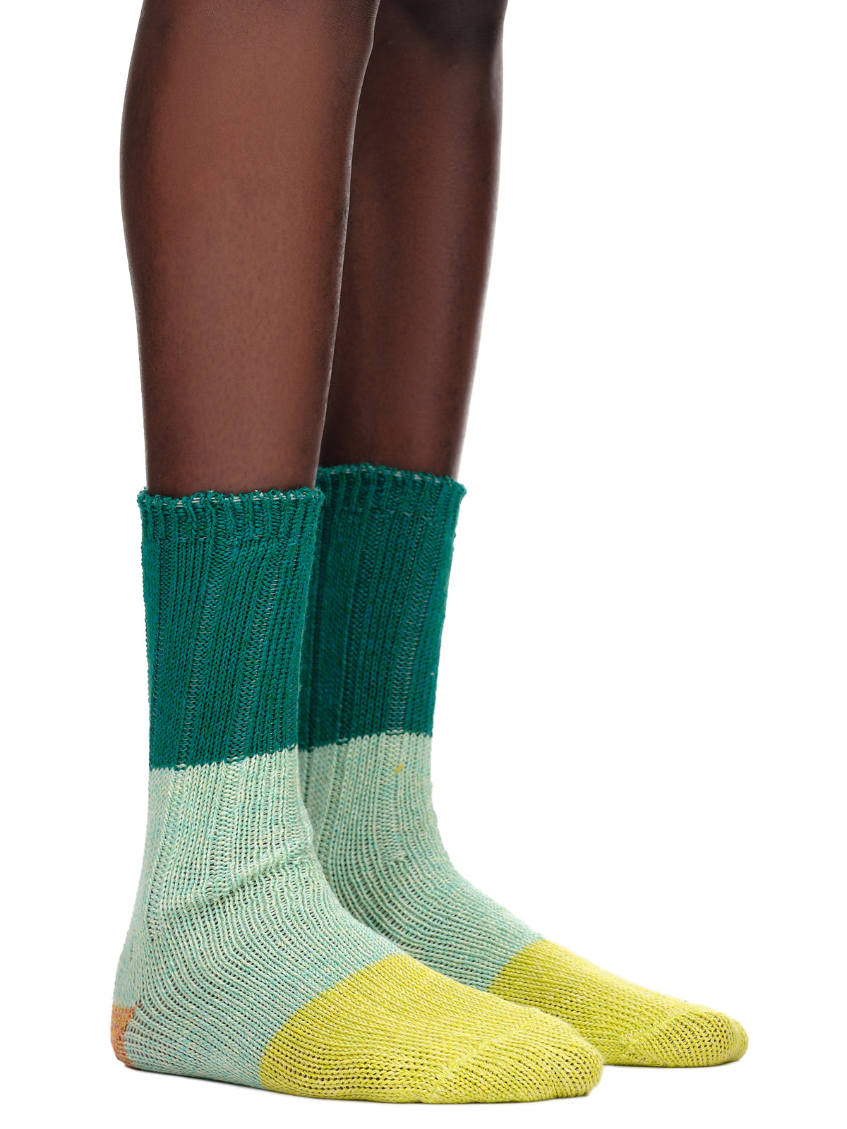 Jacquard Color-Block Socks (K2205XG538-GREEN)