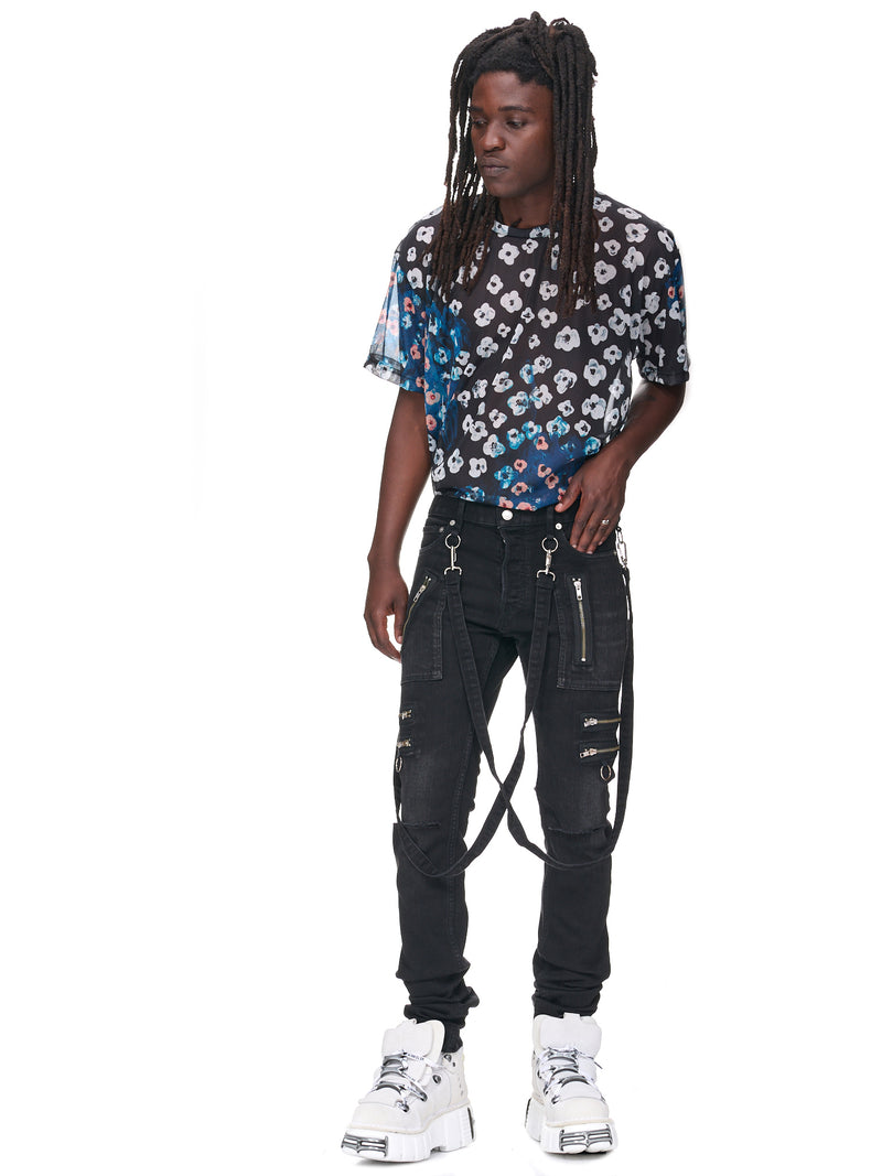 Skinny Distressed Denim Pants (KLMD-009-BLACK)