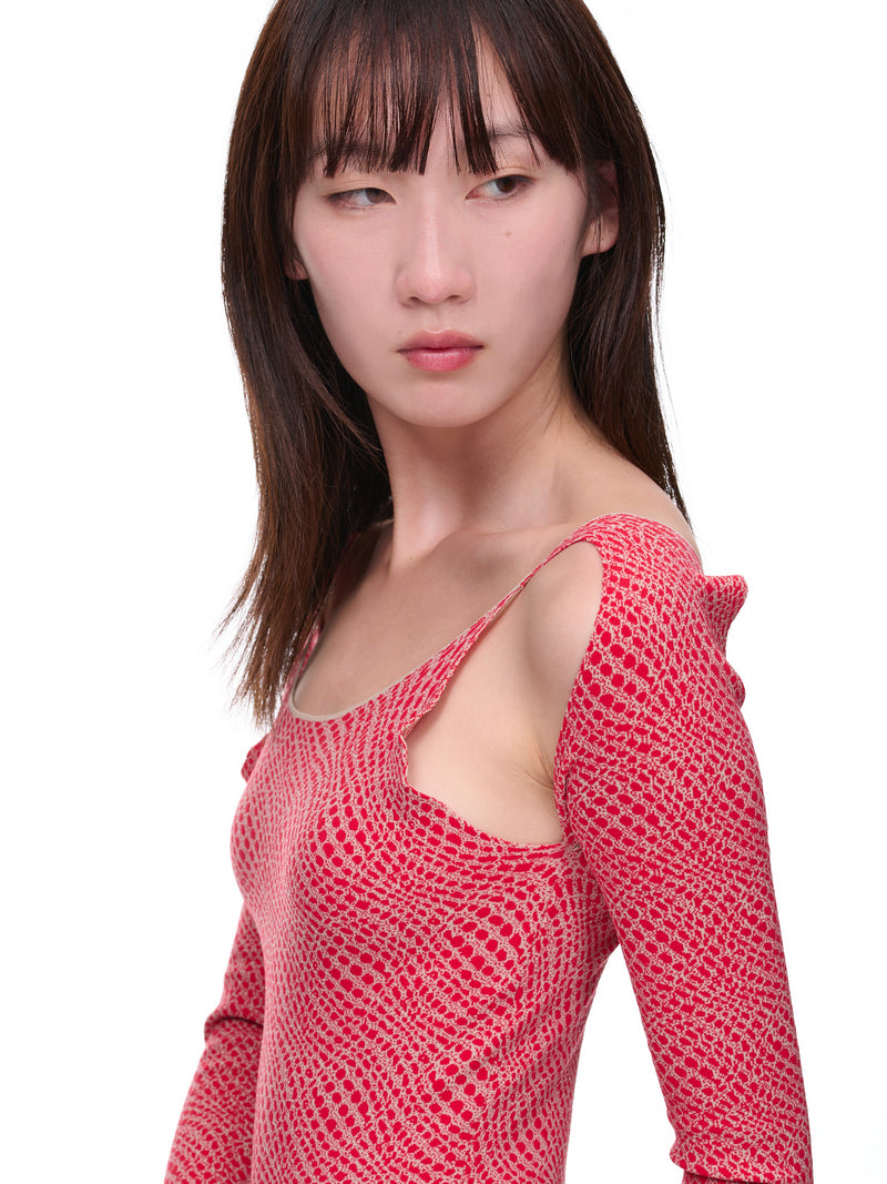 Jacquard Knit Bodysuit (KN10R-RUBY-FICELLE)