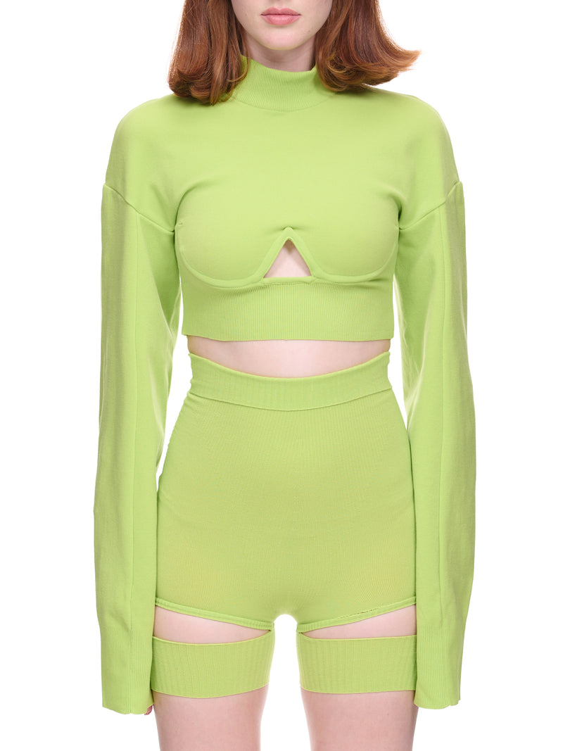 Alessandro Vigilate Cut-Out Cropped Sweater | H.Lorenzo - front