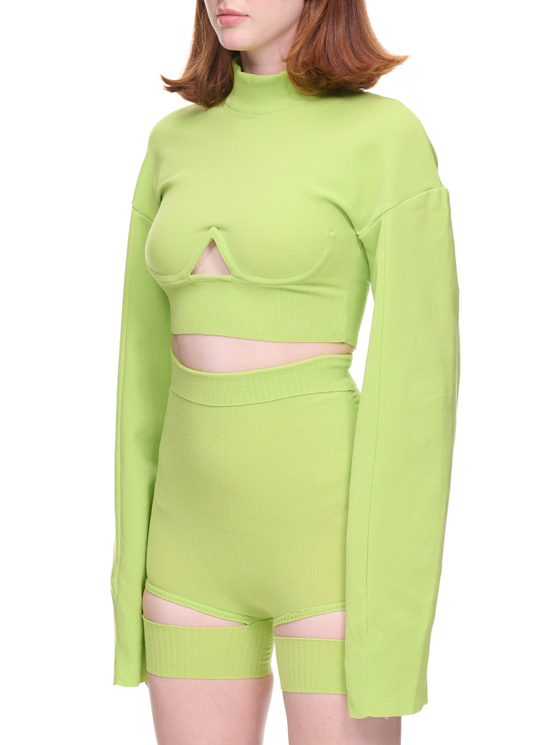 Alessandro Vigilate Cut-Out Cropped Sweater | H.Lorenzo - side