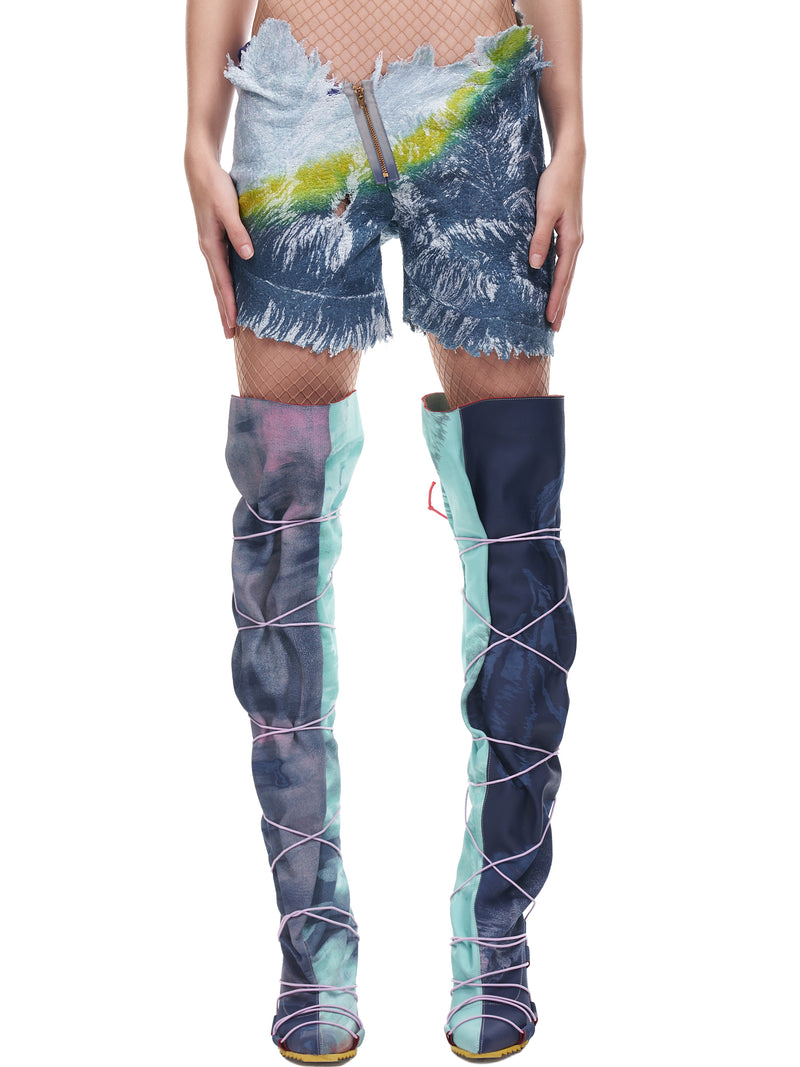 Masha Popova Extended Dye Feather Shorts | H. Lorenzo - front