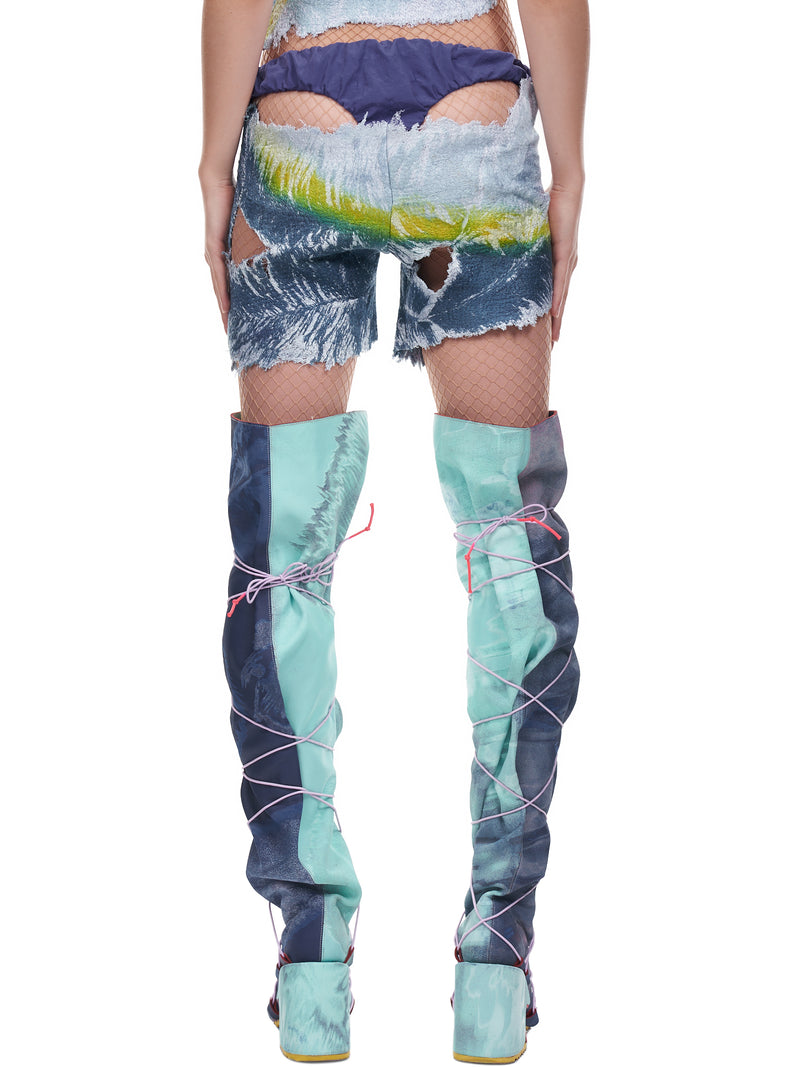 Masha Popova Extended Dye Feather Shorts | H. Lorenzo - back