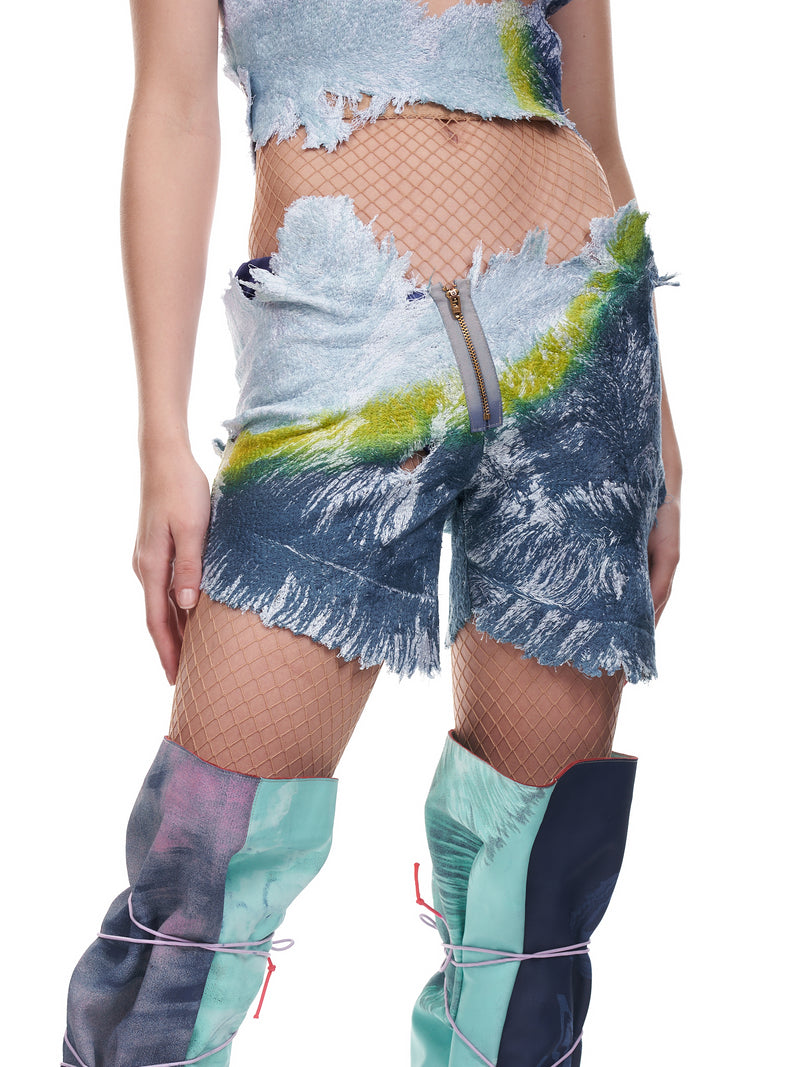 Masha Popova Extended Dye Feather Shorts | H. Lorenzo - detail