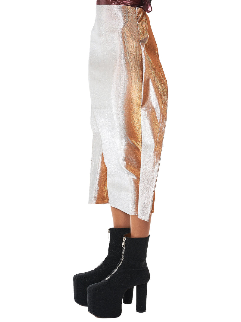 Metallic Rectangle Skirt (PK-AW17-FS-SL-SILVER)