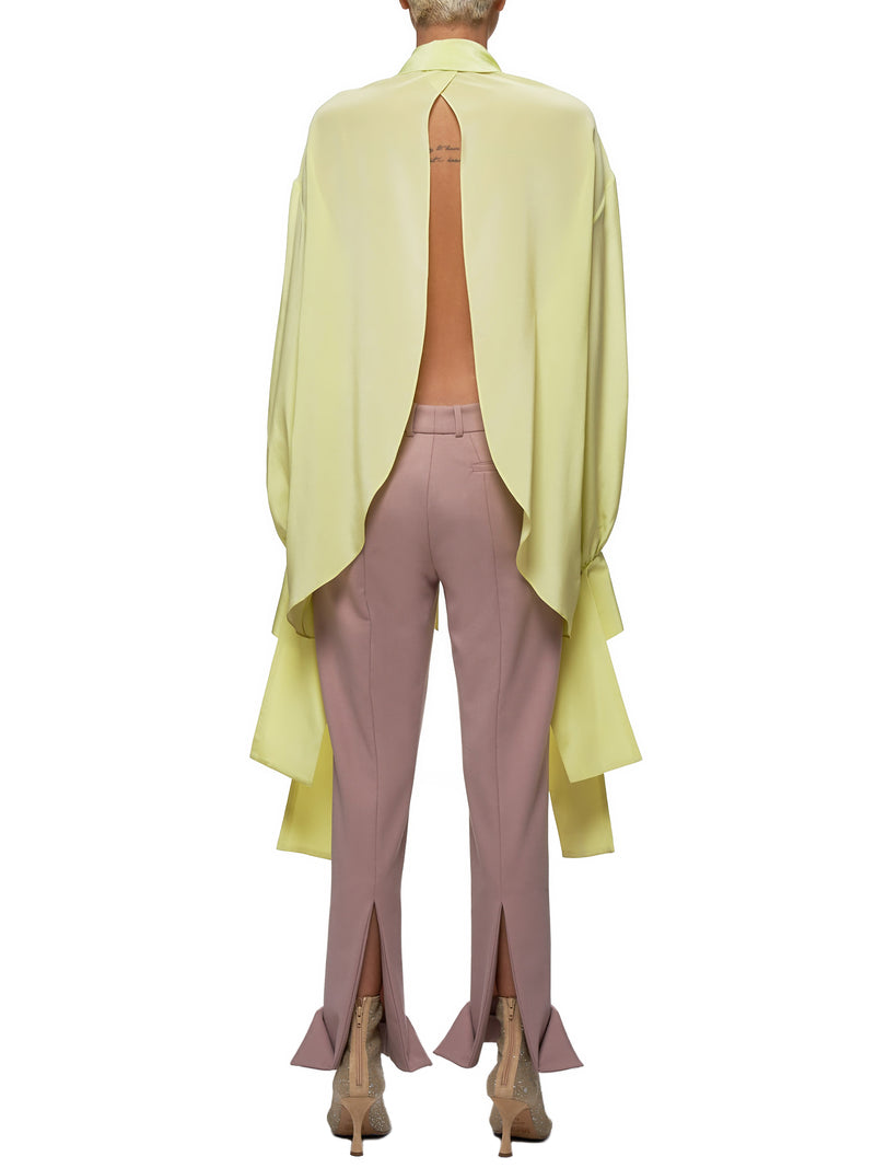 Draped Cuff Blouse (R0CA67-S-ACID-LEMON)