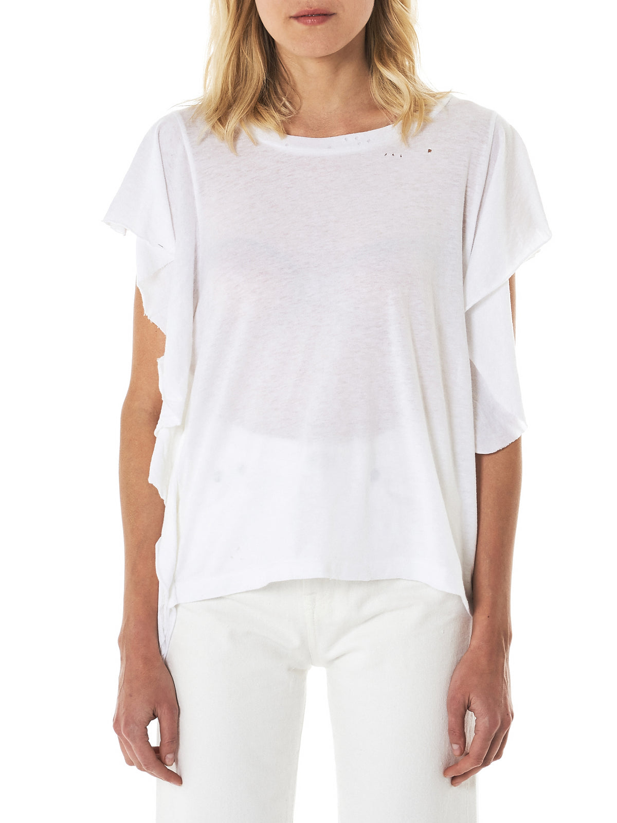 Raw Trim Flutter Tee (R13W3624-04-WHITE)