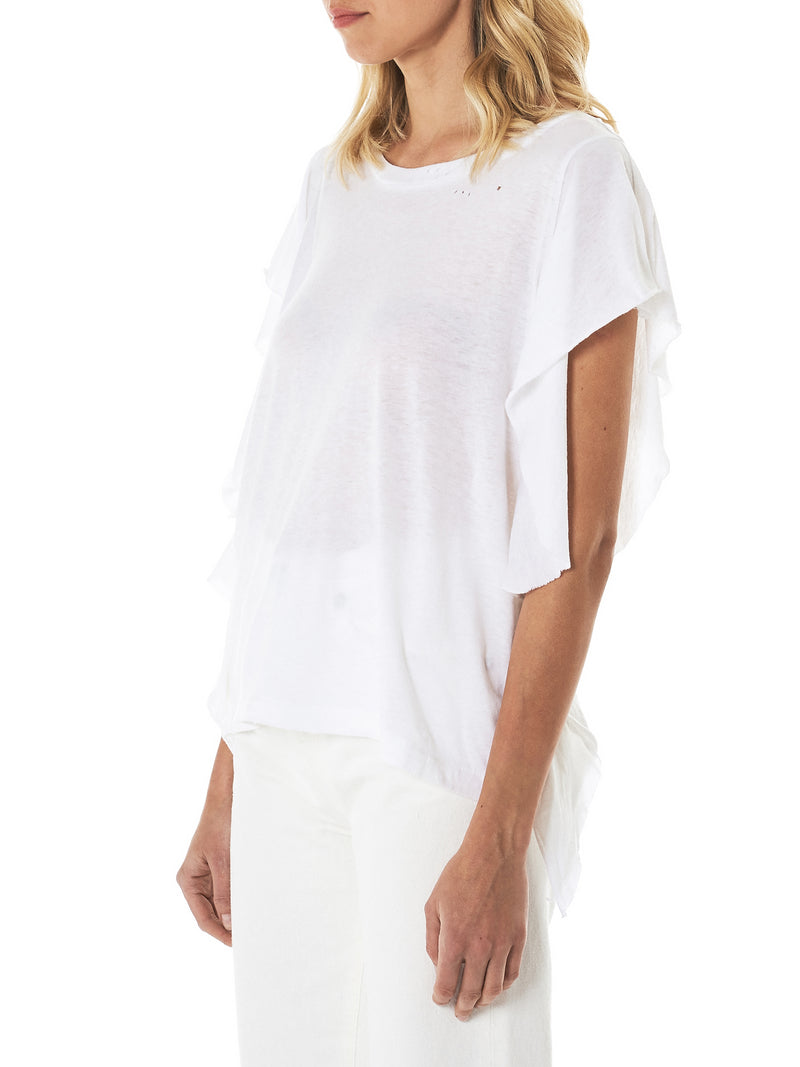 Raw Trim Flutter Tee (R13W3624-04-WHITE)